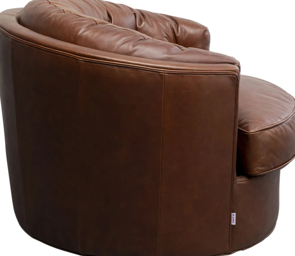 draaibare_fauteuil_music_hall_leather_brown_1.webp KARE Design Draaibare Fauteuil Music Hall Leather Brown