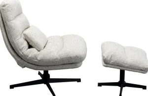 KARE Design Draaifauteuil + Hocker Columbia
