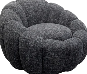 KARE Design Draaifauteuil Peppo Bloom Melange Black