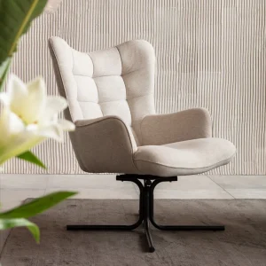 KARE Design Draaistoel Oscar Cream