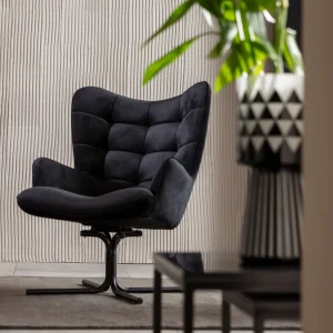 KARE Design Draaistoel Oscar Velvet Black