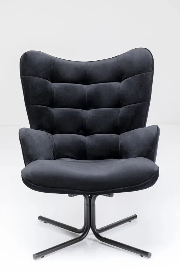 KARE Design Draaistoel Oscar Velvet Black