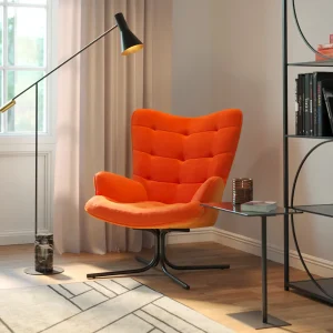 KARE Design Draaistoel Oscar Velvet Orange