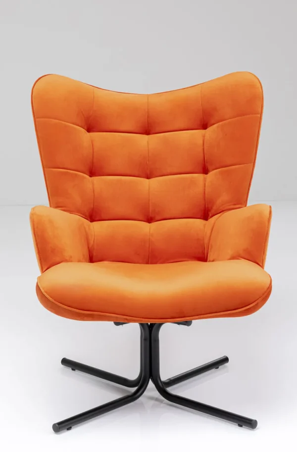 KARE Design Draaistoel Oscar Velvet Orange