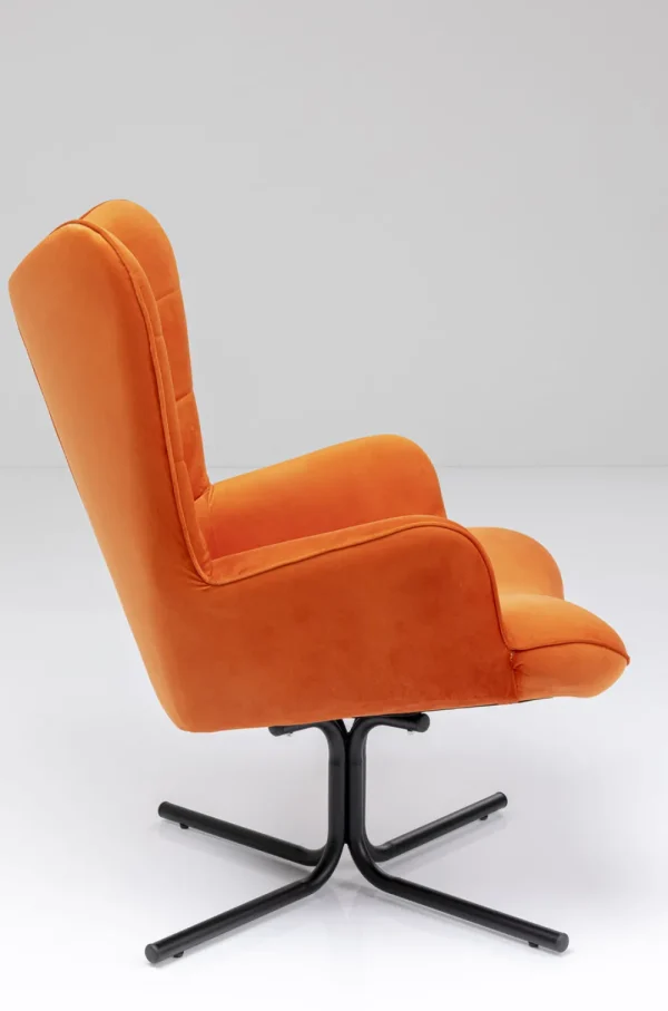 KARE Design Draaistoel Oscar Velvet Orange