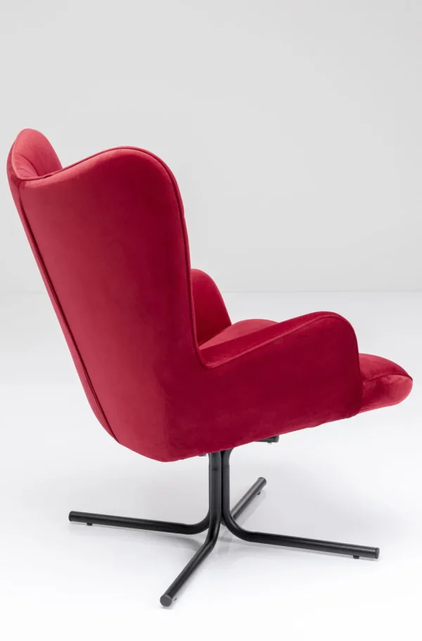 KARE Design Draaistoel Oscar Velvet Red