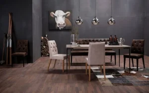 KARE Design Eetkamerbank Econo Buttons Vintage 162cm