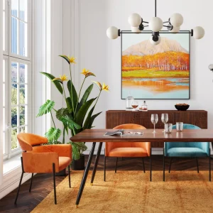 KARE Design Eetkamerstoel Alexia Fluweel Oranje