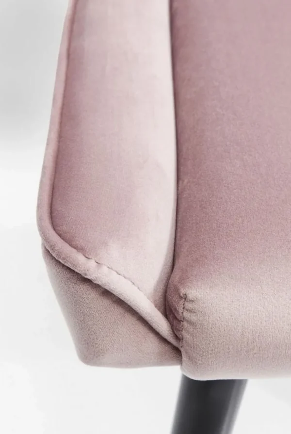 KARE Design Eetkamerstoel Black Marshall Fluweel Roze