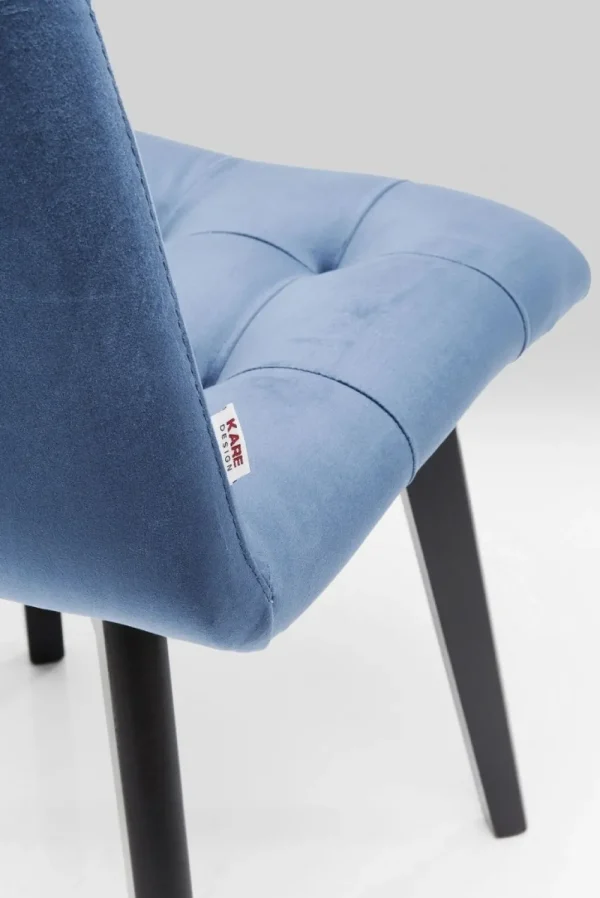 KARE Design Eetkamerstoel Black Moritz Fluweel Blauw