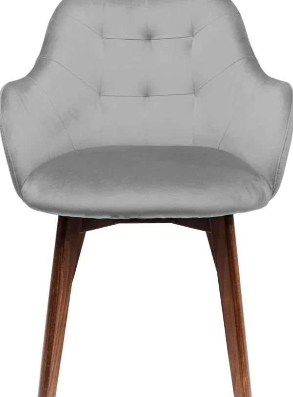 KARE Design Eetkamerstoel Dark Lady Fluweel Grijs