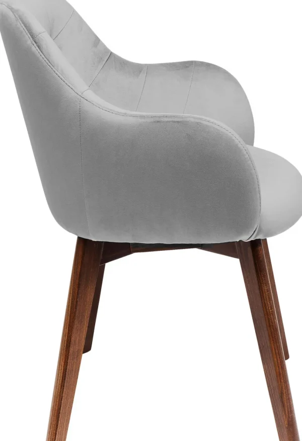 KARE Design Eetkamerstoel Dark Lady Fluweel Grijs