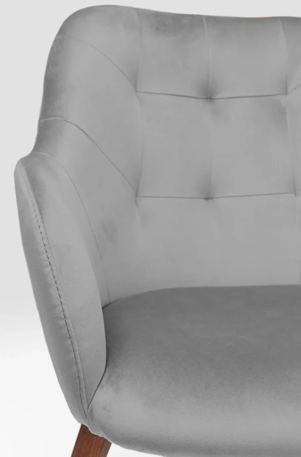 KARE Design Eetkamerstoel Dark Lady Fluweel Grijs