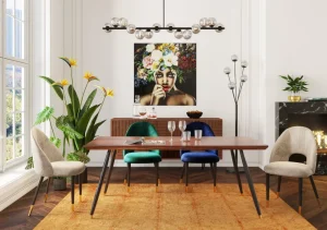 KARE Design Eetkamerstoel Iris Fluweel Beige