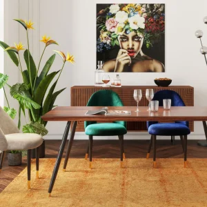 KARE Design Eetkamerstoel Iris Fluweel Groen