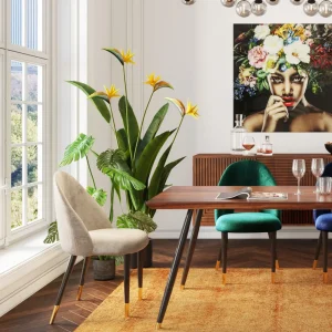 KARE Design Eetkamerstoel Iris Fluweel Taupe (set Van 2)