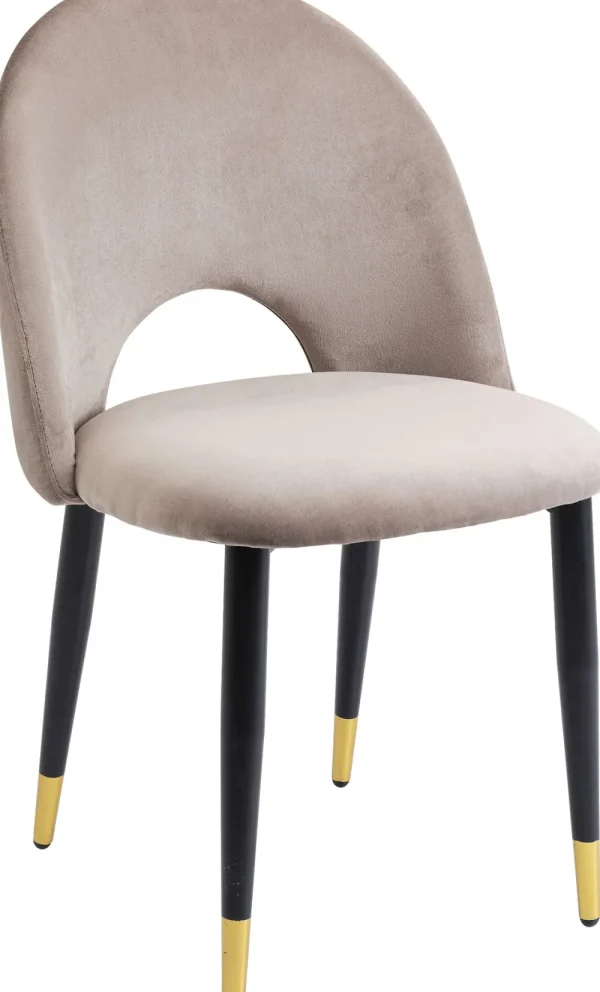 KARE Design Eetkamerstoel Iris Fluweel Taupe (set Van 2)