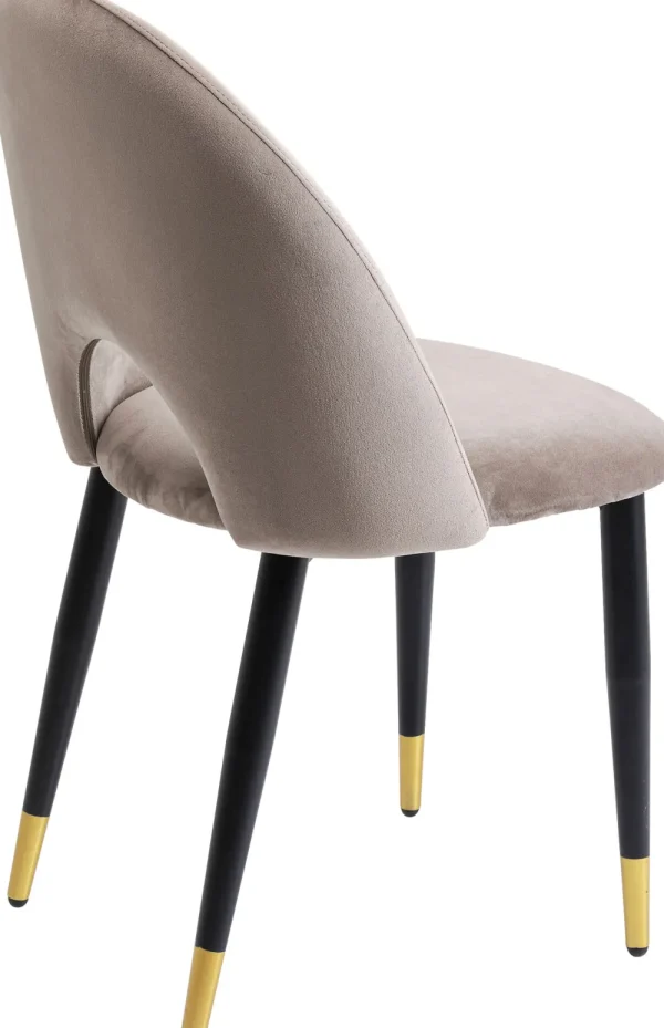 KARE Design Eetkamerstoel Iris Fluweel Taupe (set Van 2)