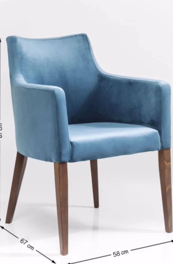 KARE Design Eetkamerstoel Mode Fluweel Patrol-Blauw