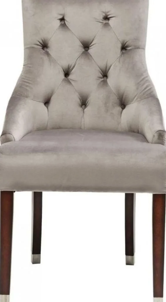 KARE Design Eetkamerstoel Prince Fluweel Grijs