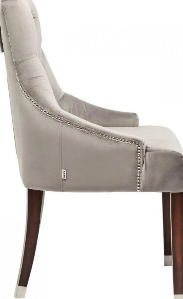KARE Design Eetkamerstoel Prince Fluweel Grijs