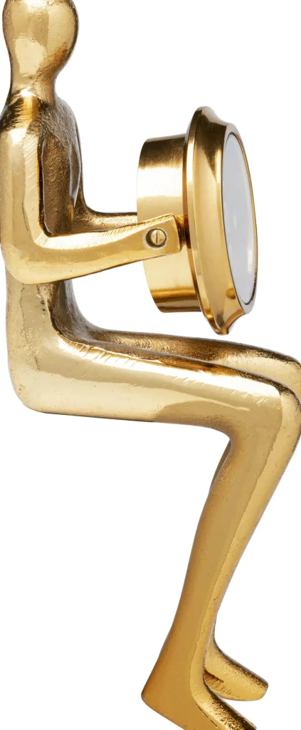 KARE Design Eettafel Clock Sitting Man Gold 8x27cm