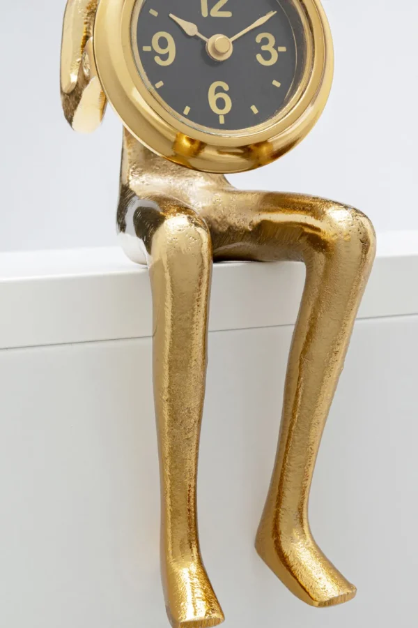 KARE Design Eettafel Clock Sitting Man Gold 8x27cm