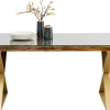 KARE Design Eettafel Conley Cross Brass 180x90cm