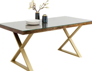 KARE Design Eettafel Conley Cross Brass 180x90cm