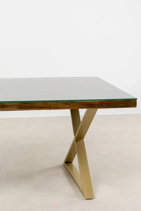 KARE Design Eettafel Conley Cross Brass 180x90cm