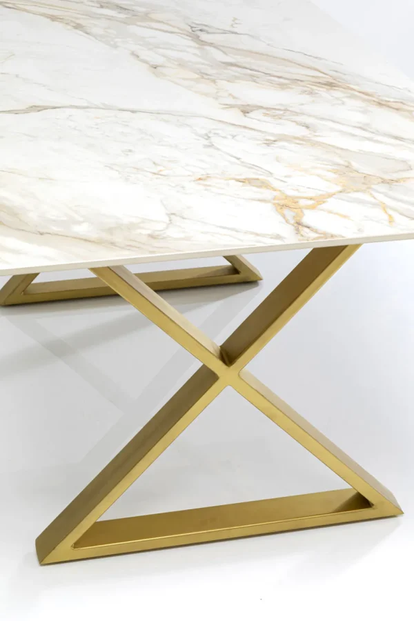 KARE Design Eettafel Eternity Cross Brass 180x90cm