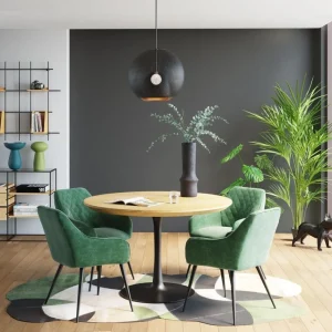 KARE Design Eettafel Invitation Set Eiken Zwart Ø120cm