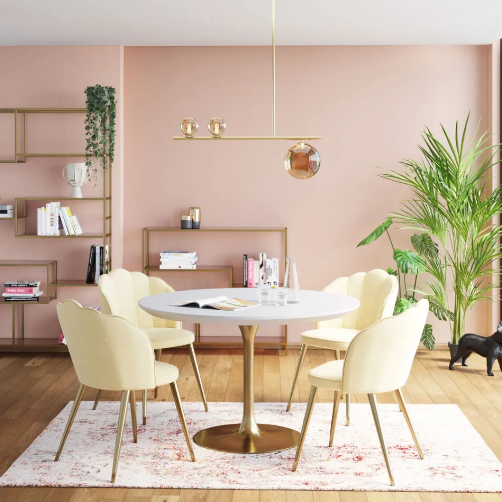 eettafel_invitation_set_wit_messing_cm_0.webp KARE Design Eettafel Invitation Set Wit Messing Ø90cm