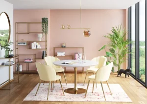 KARE Design Eettafel Invitation Set Wit Messing Ø90cm