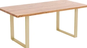 KARE Design Eettafel Jackie Oak Brass 160x80