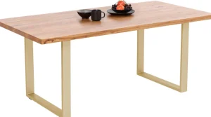 KARE Design Eettafel Jackie Oak Brass 160x80