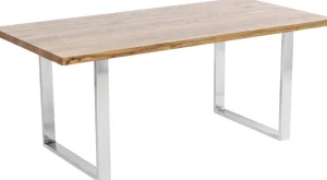 KARE Design Eettafel Jackie Oak Chrome 160x80