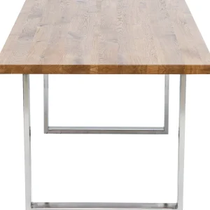 KARE Design Eettafel Jackie Oak Chrome 160x80