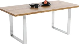 KARE Design Eettafel Jackie Oak Chrome 160x80