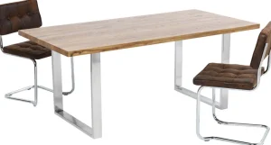 KARE Design Eettafel Jackie Oak Chrome 160x80