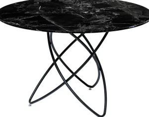KARE Design Eettafel Molekular Black Marble Glass 120cm
