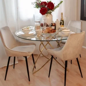 KARE Design Eettafel Molekular Goud Ø120cm