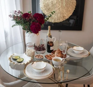 KARE Design Eettafel Molekular Goud Ø120cm