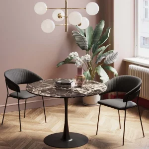 KARE Design Eettafel Schickeria Marble Black 110cm