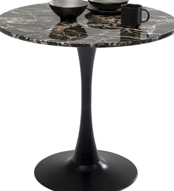 KARE Design Eettafel Schickeria Marble Black Ø80cm