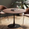KARE Design Eettafel Schickeria Walnut Print Black Ø110cm