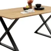 KARE Design Eettafel Symphony Oak Cross Black 200x100cm
