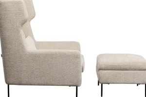 KARE Design Fauteuil + Hocker Quinn High Beige