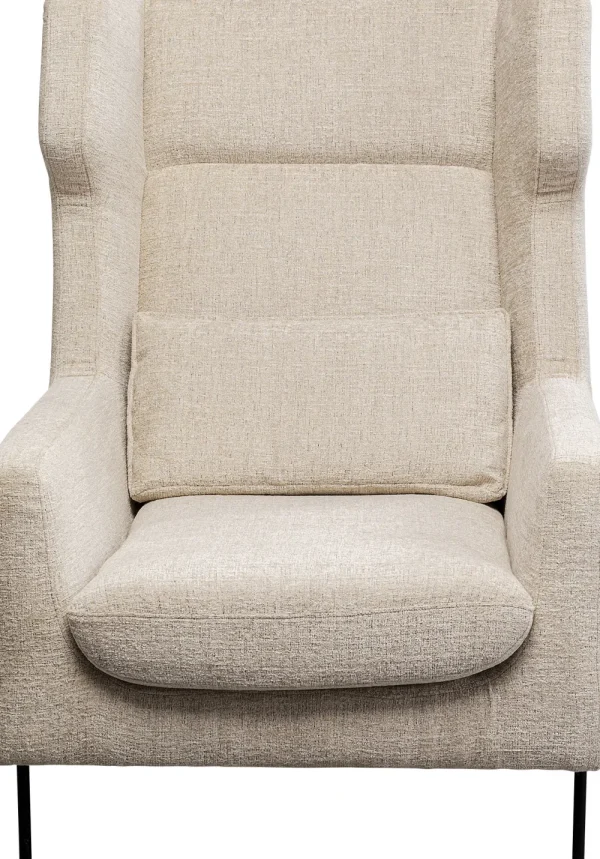 KARE Design Fauteuil + Hocker Quinn High Beige