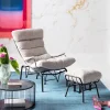 KARE Design Fauteuil + Hocker Vienna Swing Beige